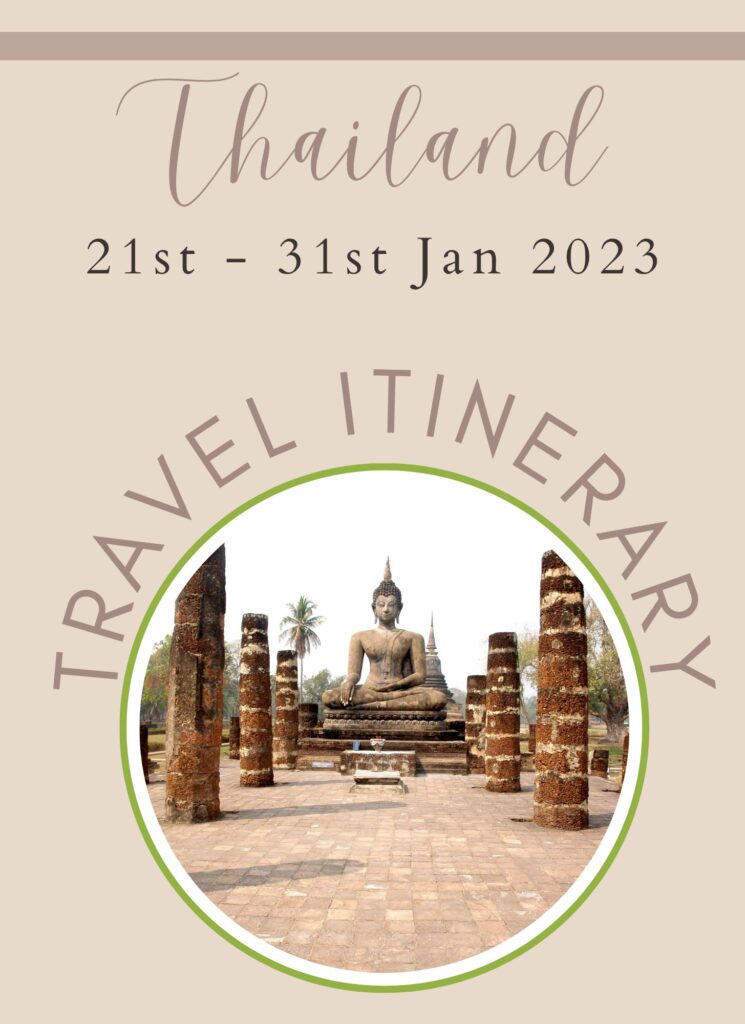 Travel Itinerary - cover - digital downloads